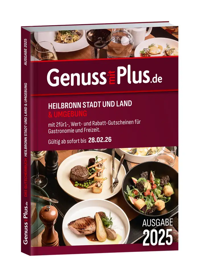 Gutscheinbuch Genuss mit Plus Heilbronn Stadt und Land 2025 sofort gültig bis 28.02.2026