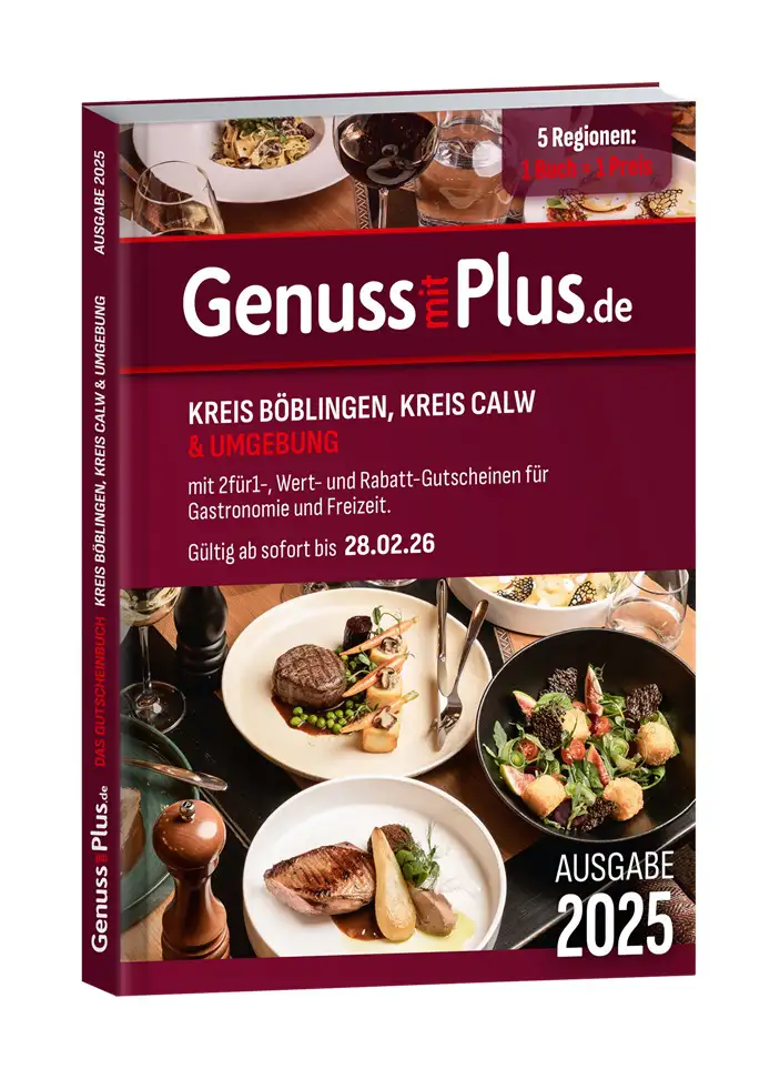 Gutscheinbuch Genuss mit Plus Kreis Böblingen & Kreis Calw 2025