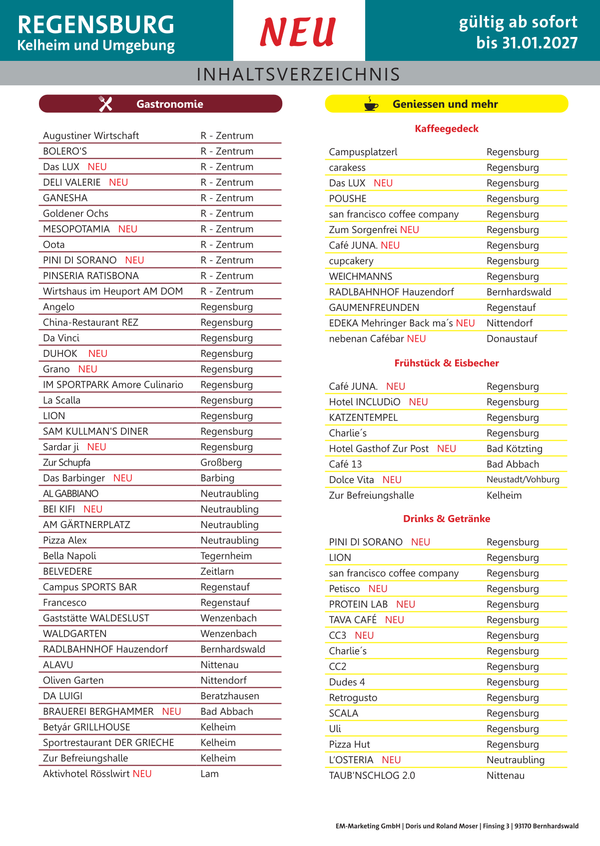 Gutscheinbuch Regensburg 2026 Gutscheinbuch Regensburg 2026