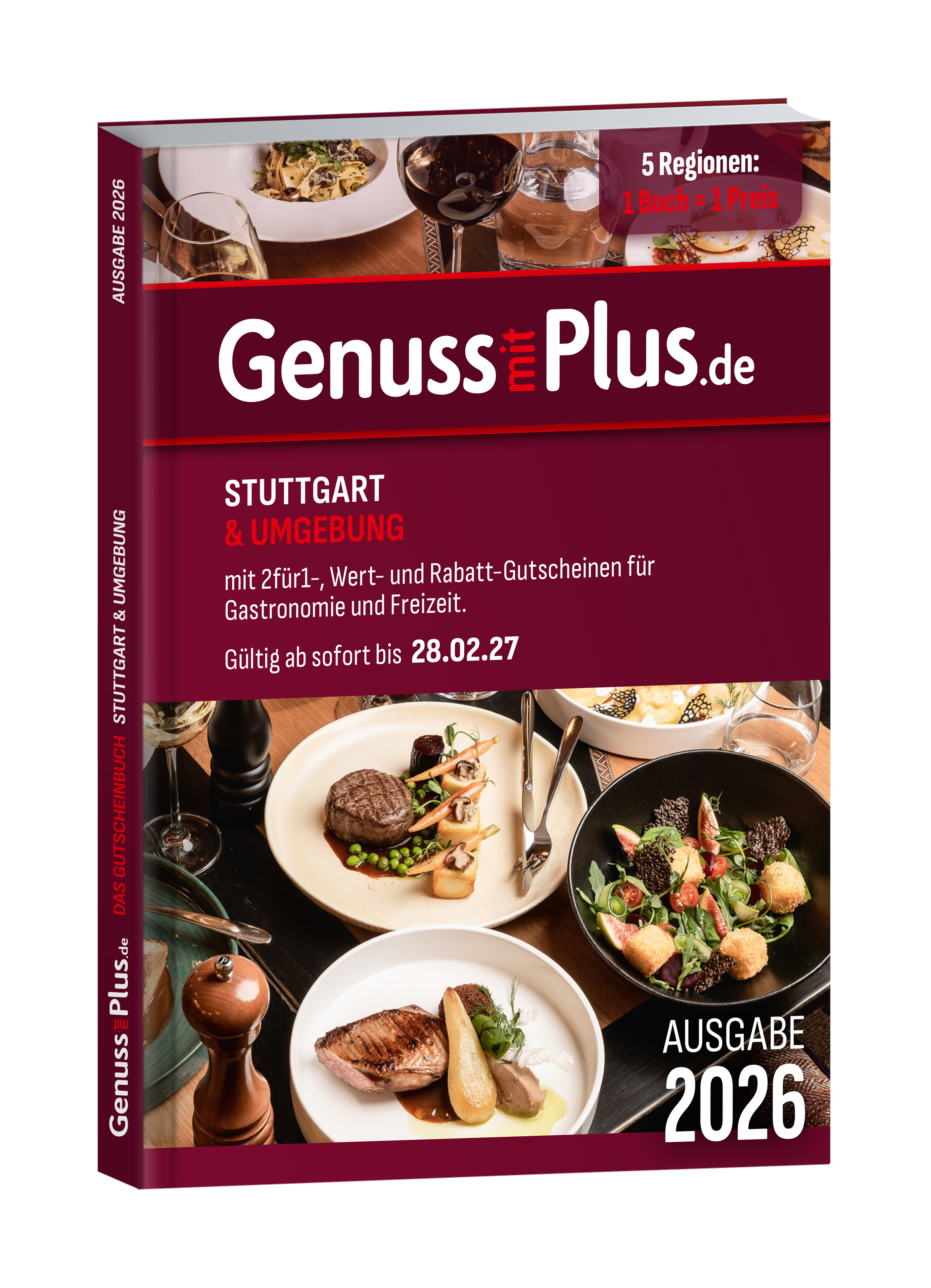 Gutscheinbuch Genuss mit Plus Stuttgart & Umgebung 2026 gültig ab sofort bis 28.02.2027