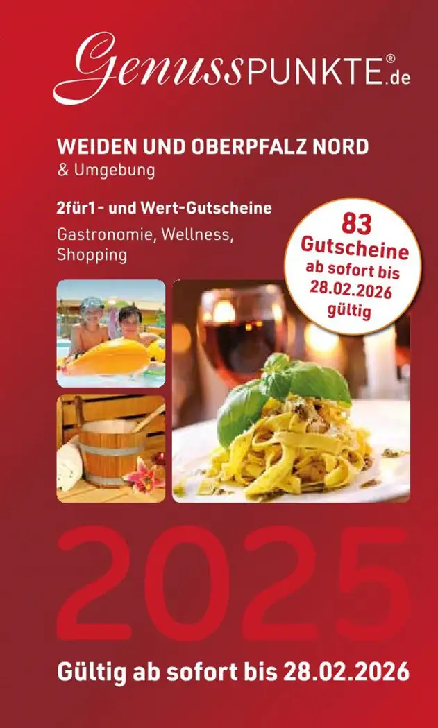 Gutscheinbuch Weiden + Oberpfalz Nord 2025 sofort gültig bis 28.02.2026