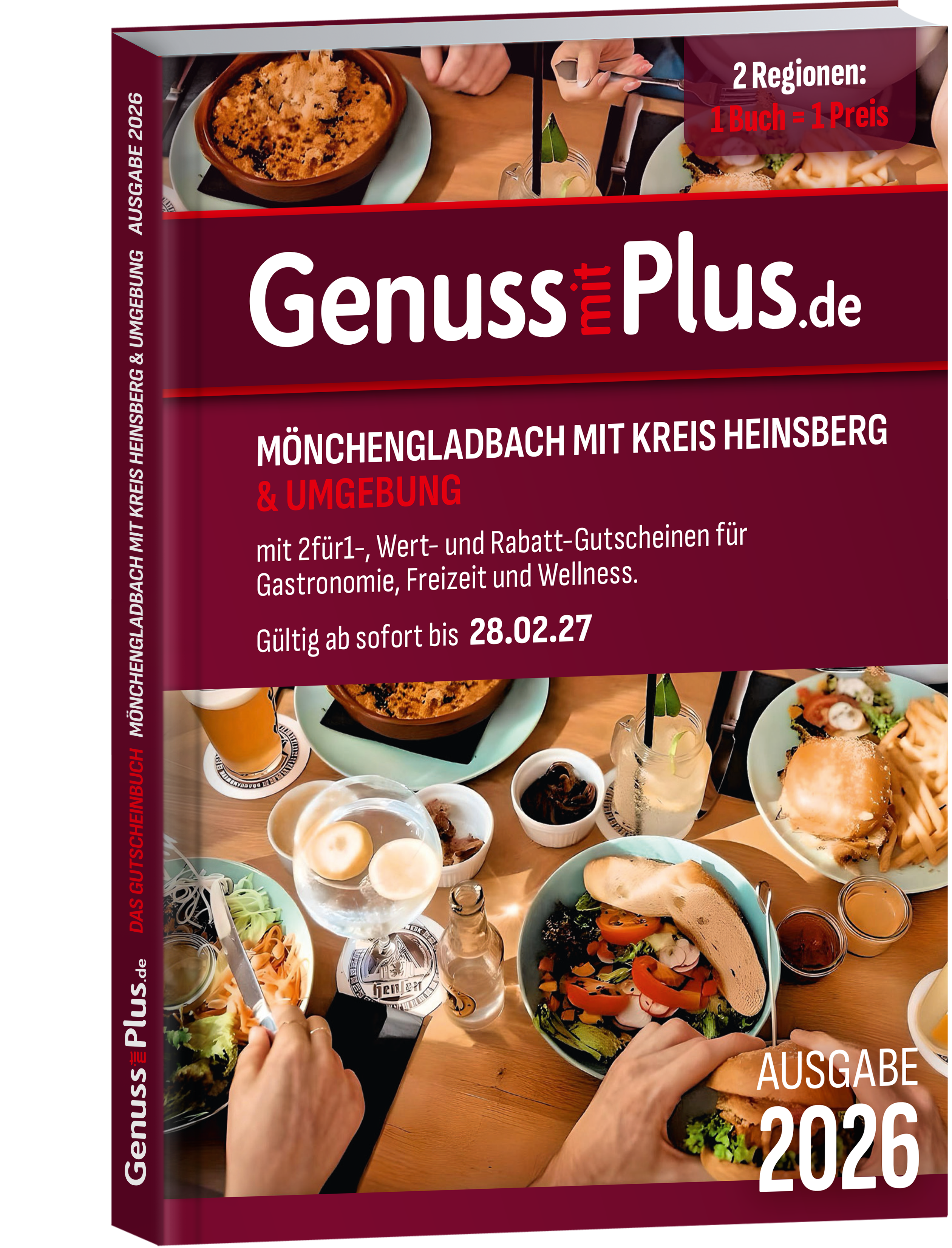 Gutscheinbuch Genuss mit Plus Mönchengladbach mit Kreis Heinsberg - Ausgabe 2026 Gutscheinbuch Genuss mit Plus Mönchengladbach mit Kreis Heinsberg - Ausgabe 2026