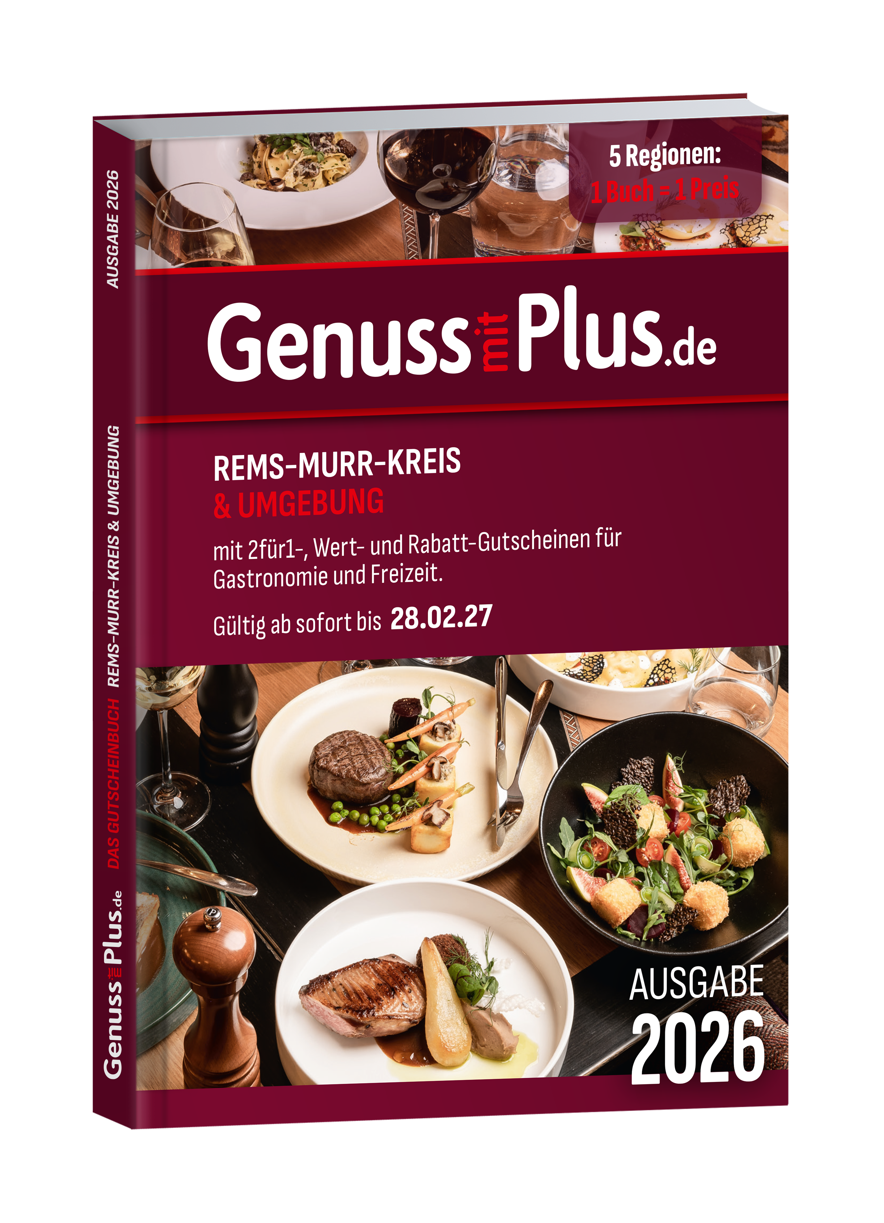 Gutscheinbuch Genuss mit Plus Rems-Murr-Kreis 2026 sofort gültig bis 28.02.2027