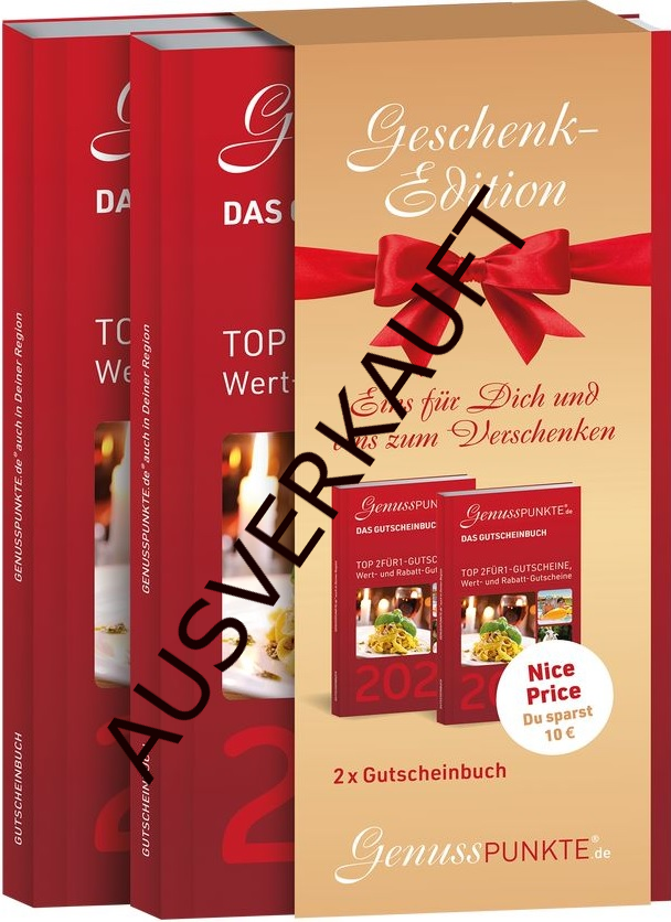 Sparangebot 2 x Gutscheinbuch Genusspunkte Duisburg 2025 gültig bis 28.02.2026
